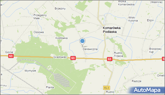 mapa Derewiczna, Derewiczna na mapie Targeo